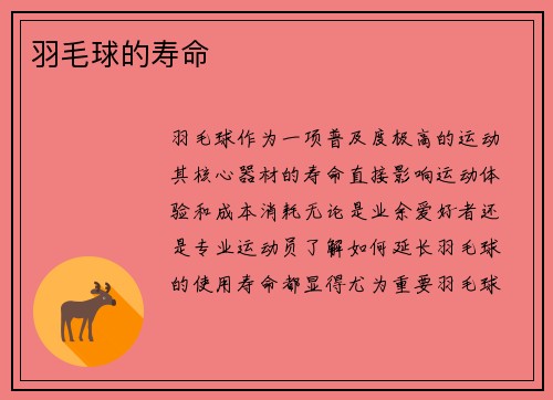羽毛球的寿命